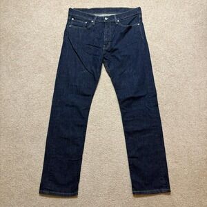 Levis 513 Jeans Mens 34x30.5 Blue Slim Straight Leg Dark Wash Denim Pants Casual